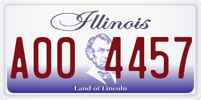 IL license plate A004457