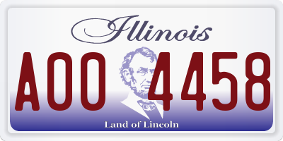 IL license plate A004458