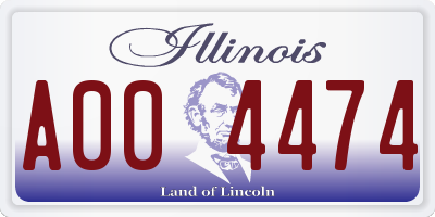 IL license plate A004474