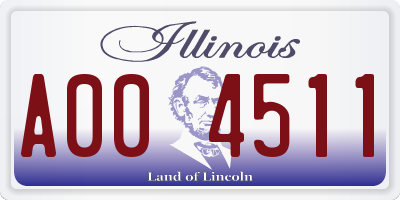 IL license plate A004511