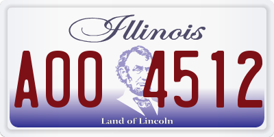 IL license plate A004512