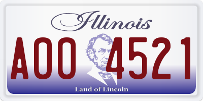IL license plate A004521