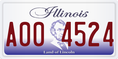 IL license plate A004524