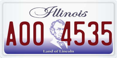 IL license plate A004535