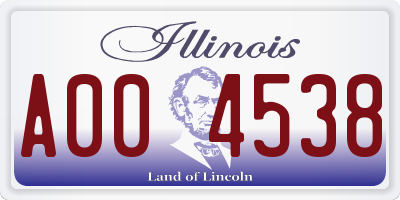 IL license plate A004538