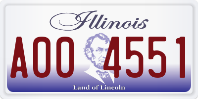 IL license plate A004551