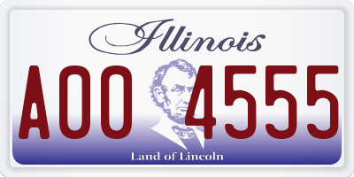 IL license plate A004555