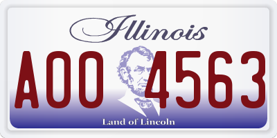 IL license plate A004563