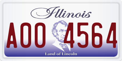 IL license plate A004564