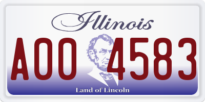 IL license plate A004583