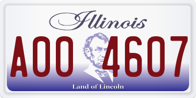 IL license plate A004607
