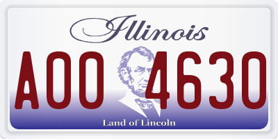 IL license plate A004630