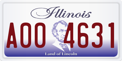 IL license plate A004631