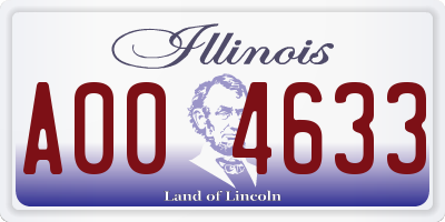 IL license plate A004633