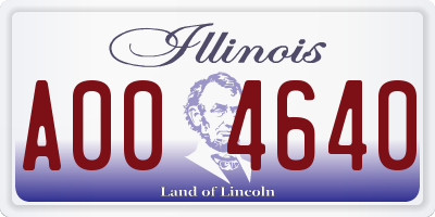 IL license plate A004640