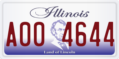 IL license plate A004644