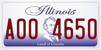 IL license plate A004650