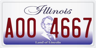 IL license plate A004667