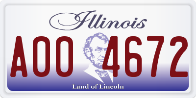 IL license plate A004672
