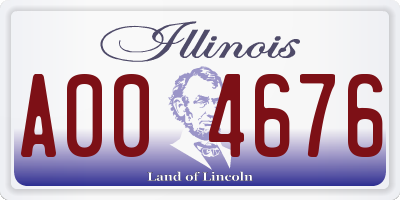 IL license plate A004676
