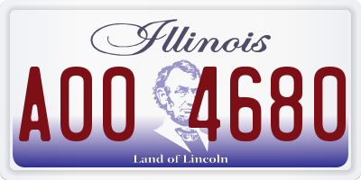 IL license plate A004680