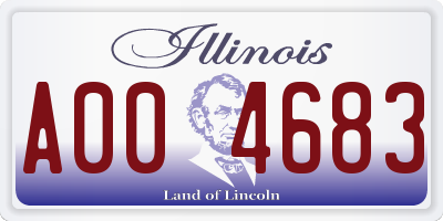 IL license plate A004683