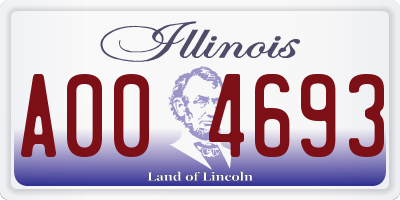 IL license plate A004693