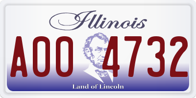 IL license plate A004732