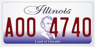 IL license plate A004740