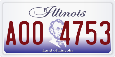IL license plate A004753