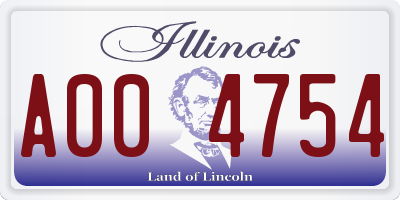 IL license plate A004754