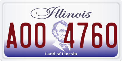 IL license plate A004760