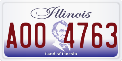 IL license plate A004763