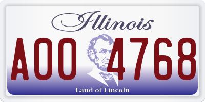 IL license plate A004768