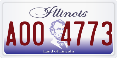 IL license plate A004773