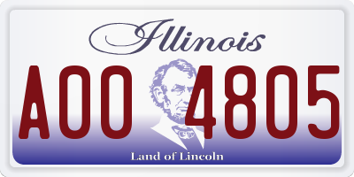 IL license plate A004805