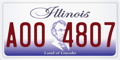 IL license plate A004807