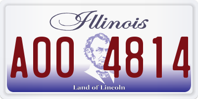 IL license plate A004814