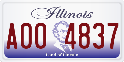 IL license plate A004837