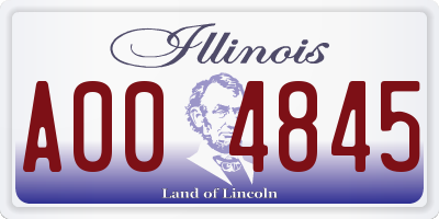 IL license plate A004845
