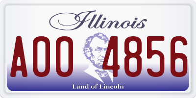 IL license plate A004856