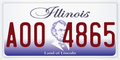 IL license plate A004865