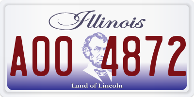 IL license plate A004872