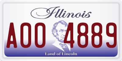 IL license plate A004889