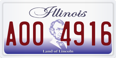 IL license plate A004916