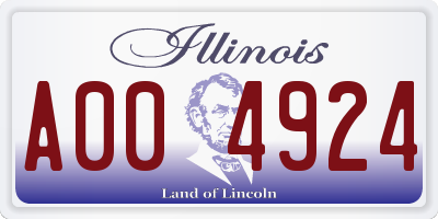 IL license plate A004924