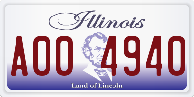 IL license plate A004940