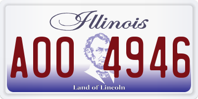 IL license plate A004946