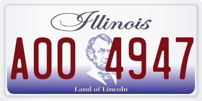 IL license plate A004947