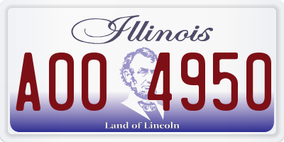 IL license plate A004950